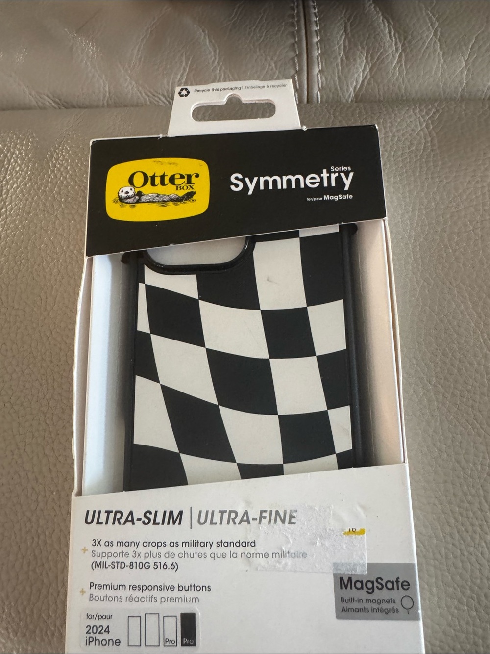 OtterBox Symmetry Series Black and White Checkered iPhone Case